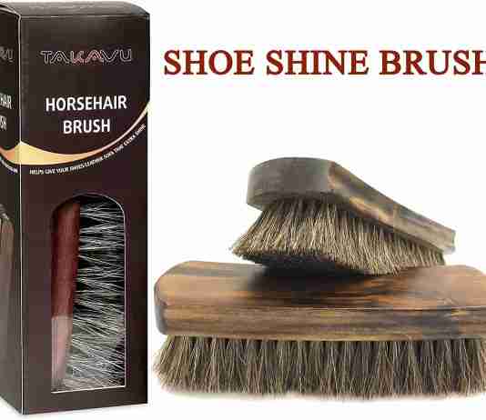 TAKAVU 6.7" Horsehair Shoe Shine Brush