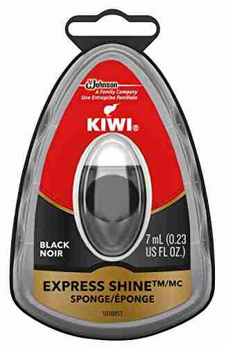 KIWI Express Shoe Shine Sponge | Leather Care for Shoes, Boots, Furniture, Jacket, Briefcase and More | Black