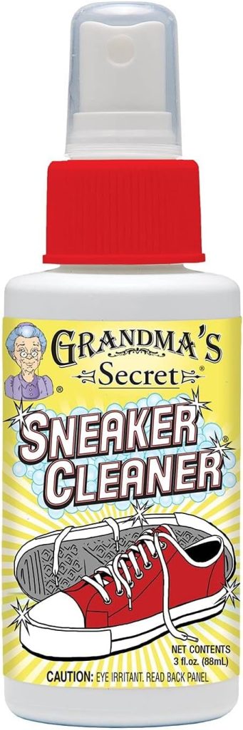 Grandmas Secret Sneaker Cleaner - Shoe Cleaner for Rubber, Canvas and Leather - Stain Remover Spray Removes Dirt, Grime and Grass - 3oz Sneakers Cleaner for Outdoor Shoes, Slippers and Moccasins