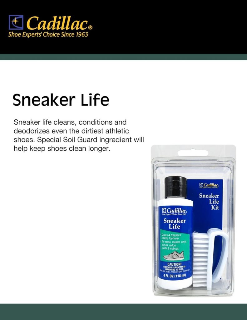 Cadillac Sneaker Life - Athletic Shoe Cleaning Kit - Premium Cleaner + Brush for Whites, Suede, Leather, Canvas, Nubuck Boots and More