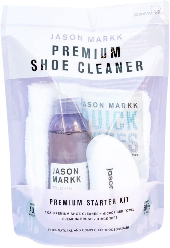 Jason Markk Premium Starter Kit Shoe Cleaner Solution Microfiber Towel Premium Brush Quick Wipe Set
