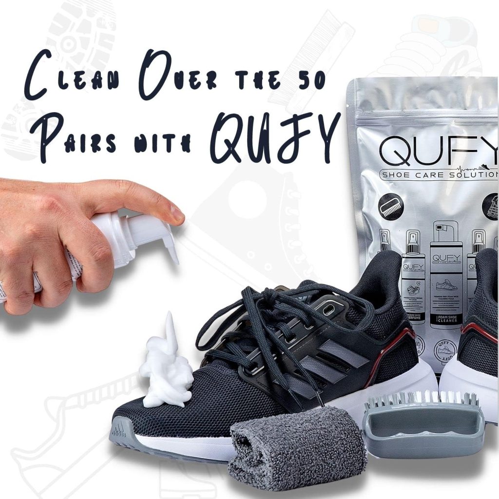 QUFY Foam Shoe Cleaner Sneakers Kit Microfiber Shoe Cloth and Shoe Brush 3 in 1 Pack