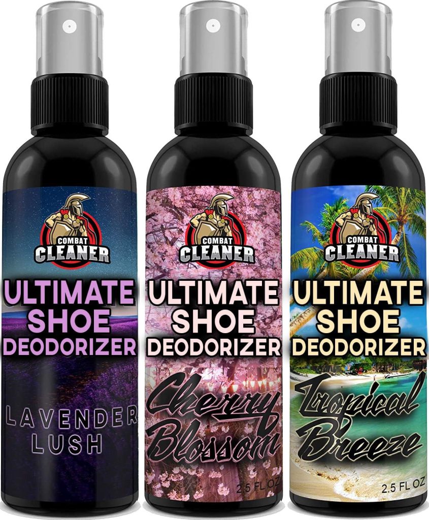 Shoe Deodorizer Spray | Disinfectant Foot Odor Eliminator, Air Freshener for Sneakers, Gym Bags, and Lockers | Men by Combat Cleaner