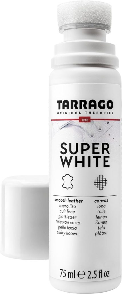 Tarrago Super White- Shoe Whitener Instant Cleaner for Sneakers with Applicator Tip for Leather Renew 75mL