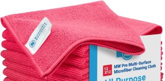 12 x 12 pro multi surface microfiber cleaning cloths black 12 pack premium microfiber towels for cleaning glass kitchens 2