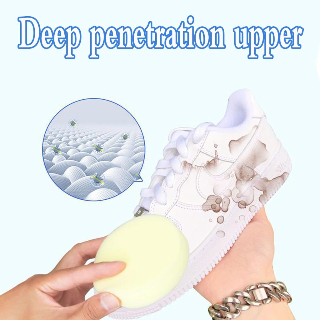 2pcs Multi Functional Cleaning and Stain Removal Cream,White Shoe Cleaning Cream with Sponge, Multipurpose Cleaning Gleaning Cream White Shoe Cleaner Decontaminate Solid Paste