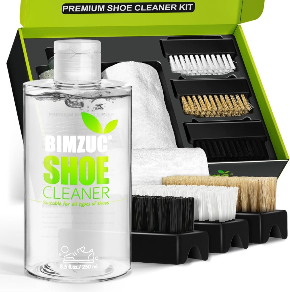 BIMZUC Shoe Cleaner Sneaker Kit, 8.5Oz Sneakers Cleaner Kit with Shoe Brushs Towel, White Sneaker Cleaner kit