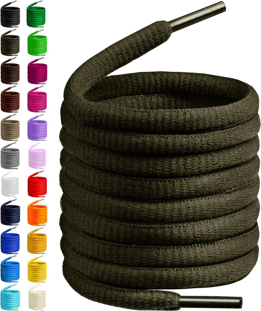 BIRCHs Oval Shoelaces 27 Colors Half Round 1/4 Shoe Laces 4 Different Lengths