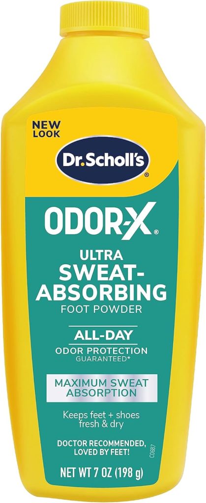 Dr. Scholls ULTRA-SWEAT ABSORBING FOOT POWDER, 7 oz // Maximum Sweat Absorption, All-Day Odor Protection, Keeps Feet Fresh  Dry