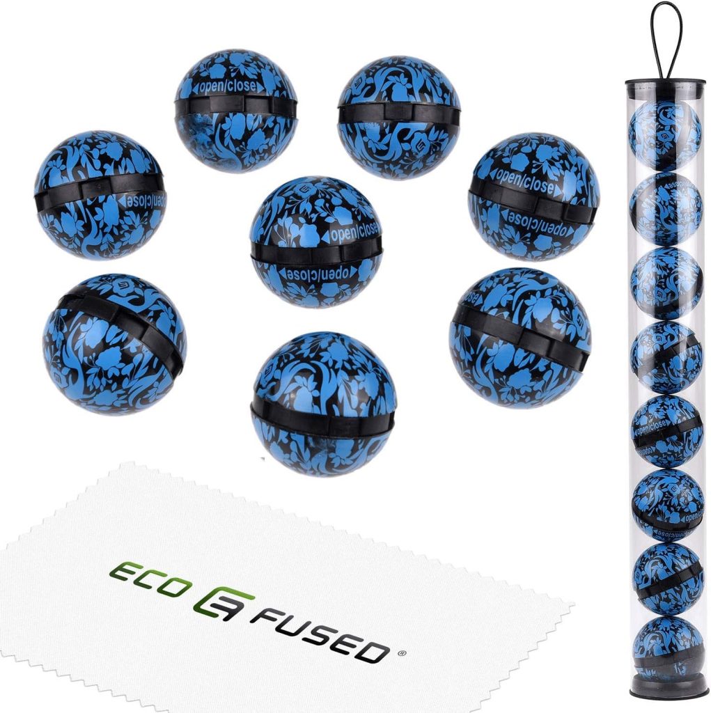 Eco-Fused Deodorizing Balls for Sneakers, Lockers, Gym Bags - 8 pack - Neutralizes Sweat Odor - Also Great for Homes, Offices and Cars - Easy Twist Lock/Open Mechanism - Ocean Fresh - Cologne Scent