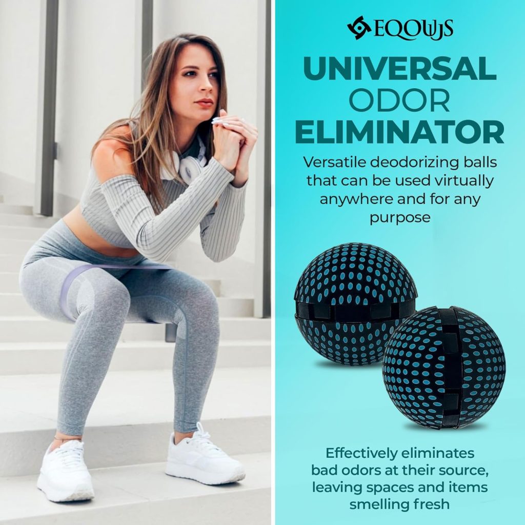 EQOUUS® Premium Odor-Fighting Deodorizer Balls for Shoes, Drawers, Closets, Lockers, Gym bags Long-Lasting  Eco-Friendly Odor Eaters Sneaker Balls Infused With Natural Essential Oil (FRESH LINEN)