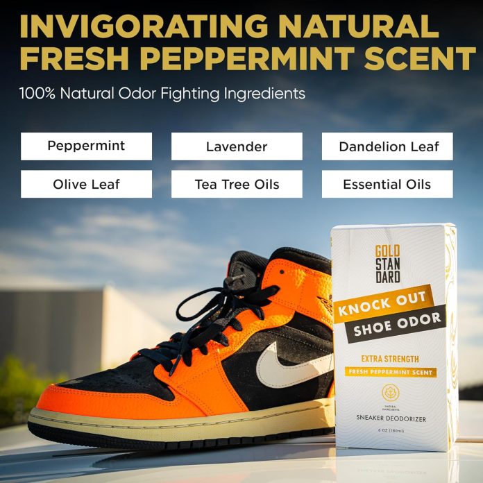 gold standard natural sneaker deodorizer spray 6 oz shoe odor spray shoe smell eliminator provides extra strength long l 2