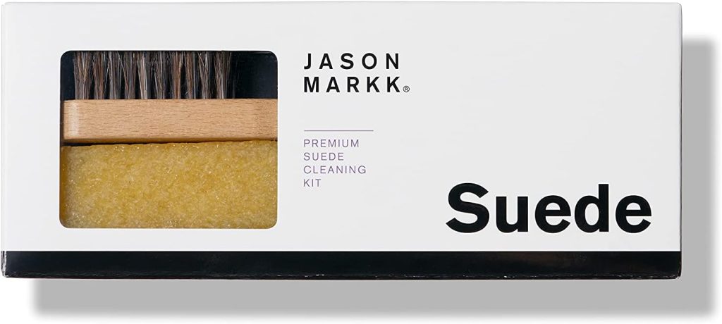 Jason Markk Suede Cleaning Kit - Horsehair Bristle Brush - Shoe Stain Eraser - Suede and Nubuck Cleaner - Dry Cleans Fabric and Dirty Midsoles - Effectively Removes Stubborn Dirt from Footwear