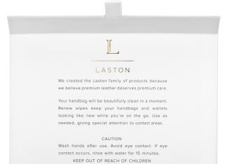 laston leather renew wipes kit with microfiber cloth cleans renews handbags purses and wallets 8 individually packed sin 4
