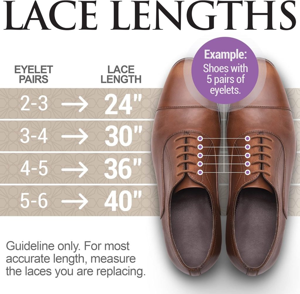 Miscly Shoe Laces for Dress Shoes - Round Oxford Shoelaces for Men - Multiple Lengths and Colors Available