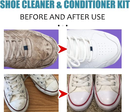 qzart shoe cleaner foam with brush and towel effective shoe cleaning solution for white shoes and sneakers 1
