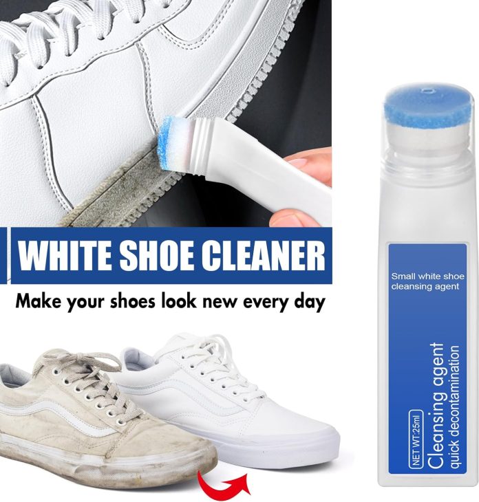 qzart shoe cleaner sneakers kit include shoe cleaner and shoe whitener easy to use white shoe cleaner with sponge head w 3