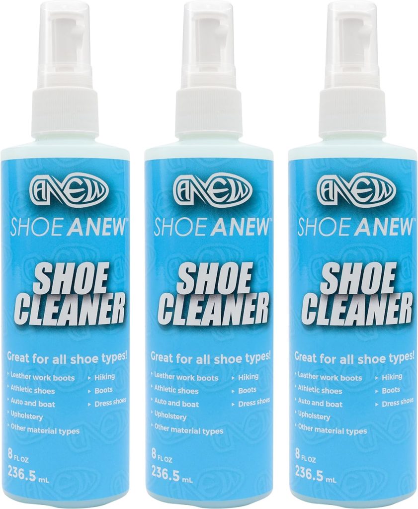 Shoe Cleaning Kit for Cleaning Sneakers, Leather, White Shoes, Fabric, and More - with Cleaning Spray 8oz, Nylon Brush, Microfiber Shoe Cloth