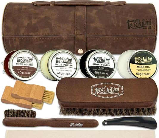 shoe shine kit 12pc set wleather shoe polish kit mink oil brushes and more for gentle care and cleaning