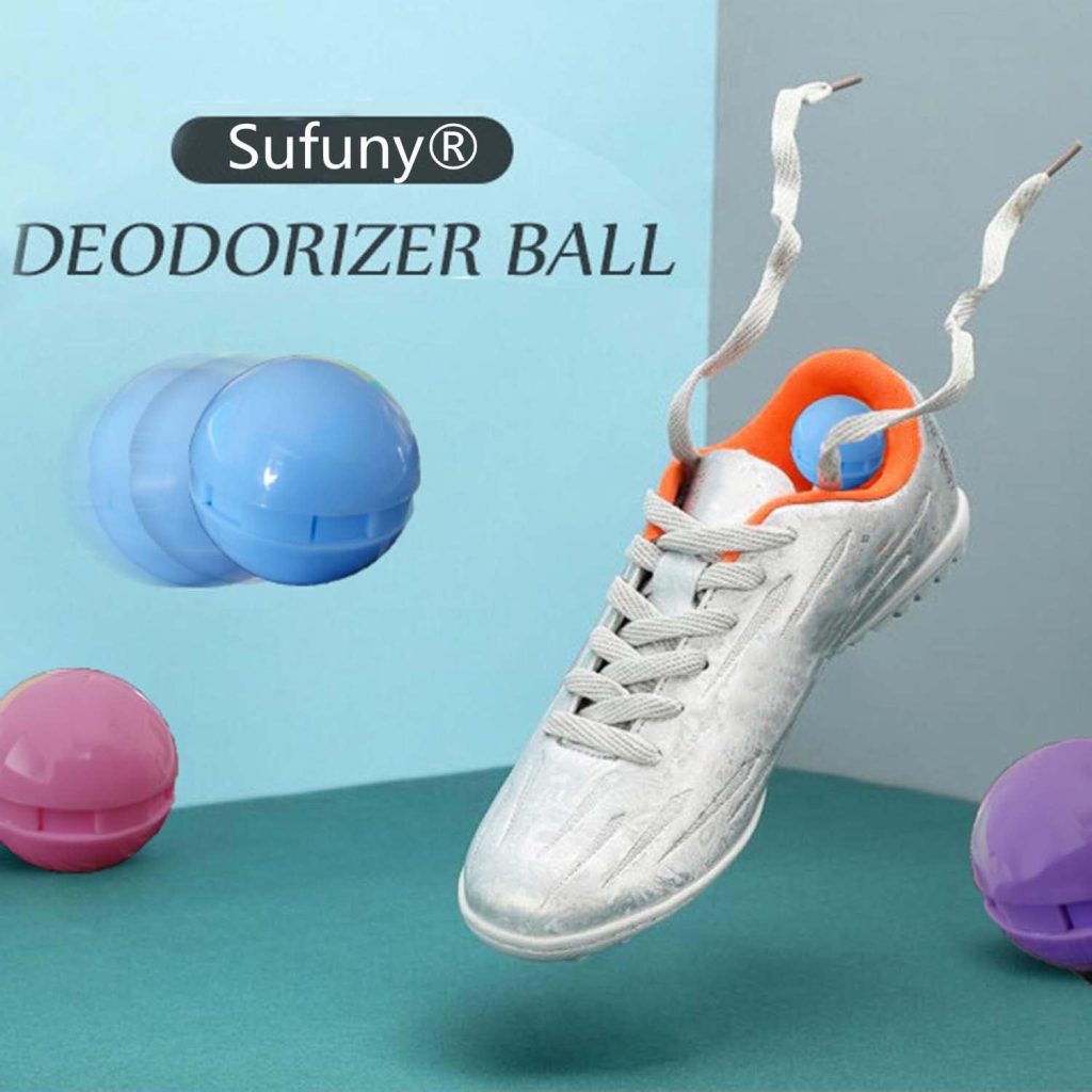 Sufuny Sneaker Deodorizer Balls, Shoe Deodorant Balls for Sneakers,Gym Bags and Lockers Odor Eliminators Ball 6 Pack