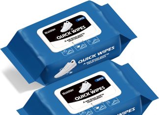 yurruon portable shoes cleaning wipes 2 pack 60 pcs sneaker wipes no wash maintenance care for sneakers quick remove dir