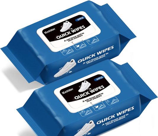 yurruon portable shoes cleaning wipes 2 pack 60 pcs sneaker wipes no wash maintenance care for sneakers quick remove dir