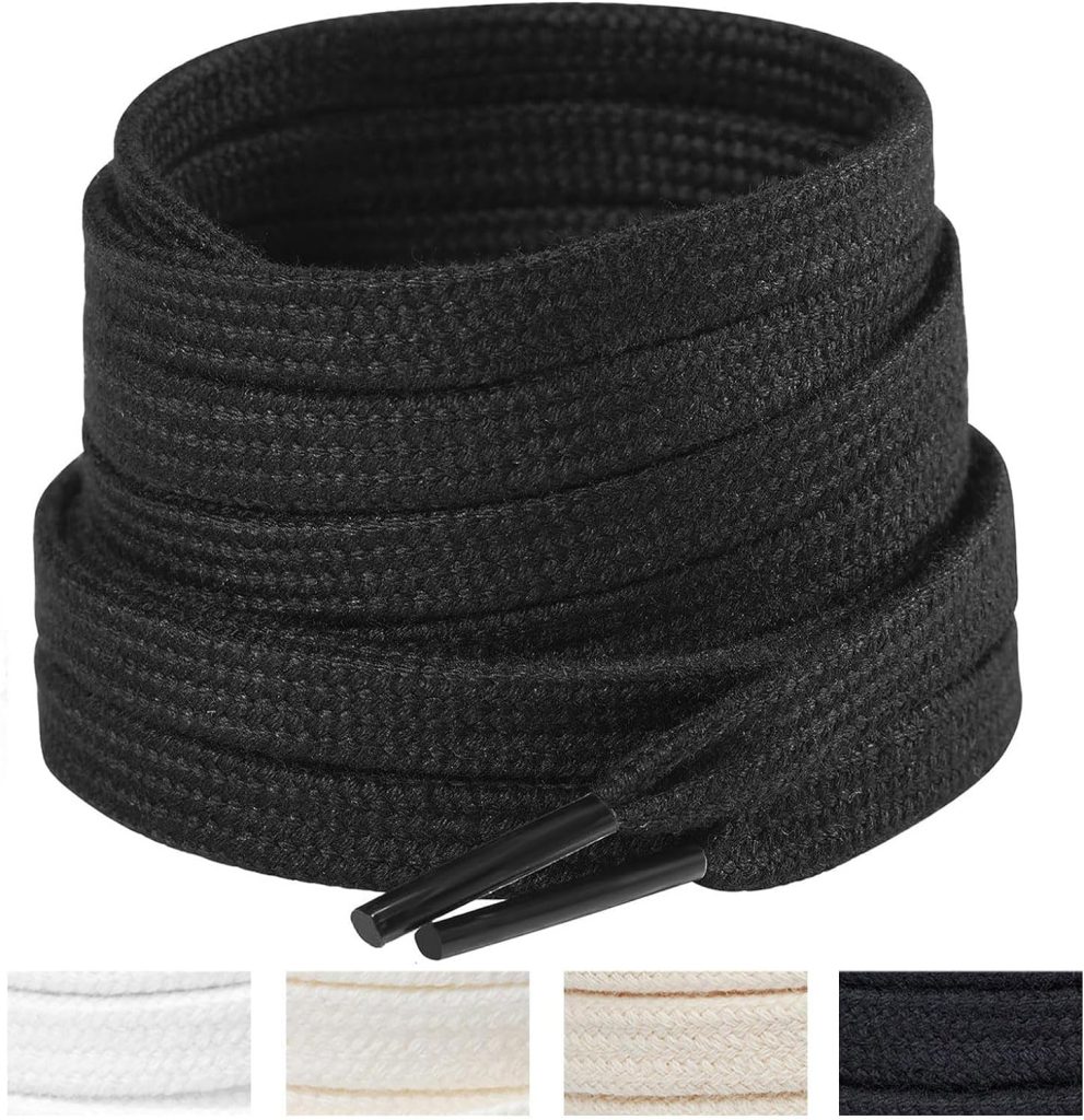 2 Pairs Flat Athletic Shoelaces 5/16 in 40-63 Wide Sneaker Replacement Shoe Laces