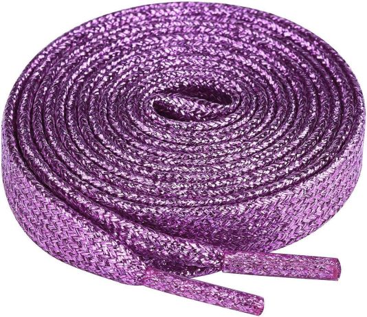 2 pairs flat glitter shiny metallic shoe laces colorful sequin shoelaces 1