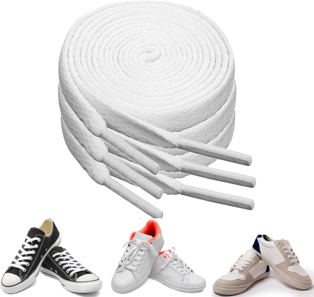 3 Pairs Flat Shoe laces for Trainers Replacement Laces for Sport Shoes Running Shoes Casual Boots Sneakers Shoe Strings for Men Women