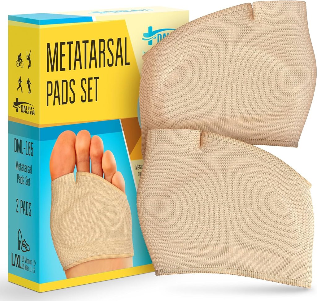 Metatarsal Pads - Ball of Foot Cushions - Foot Pads for Mortons Neuroma Pain Relief - Forefoot Cushioning Sleeve with Built-in Gel Pads - Help Metatarsalgia, Mortons Neuroma (Women 12+ Men 11-12)