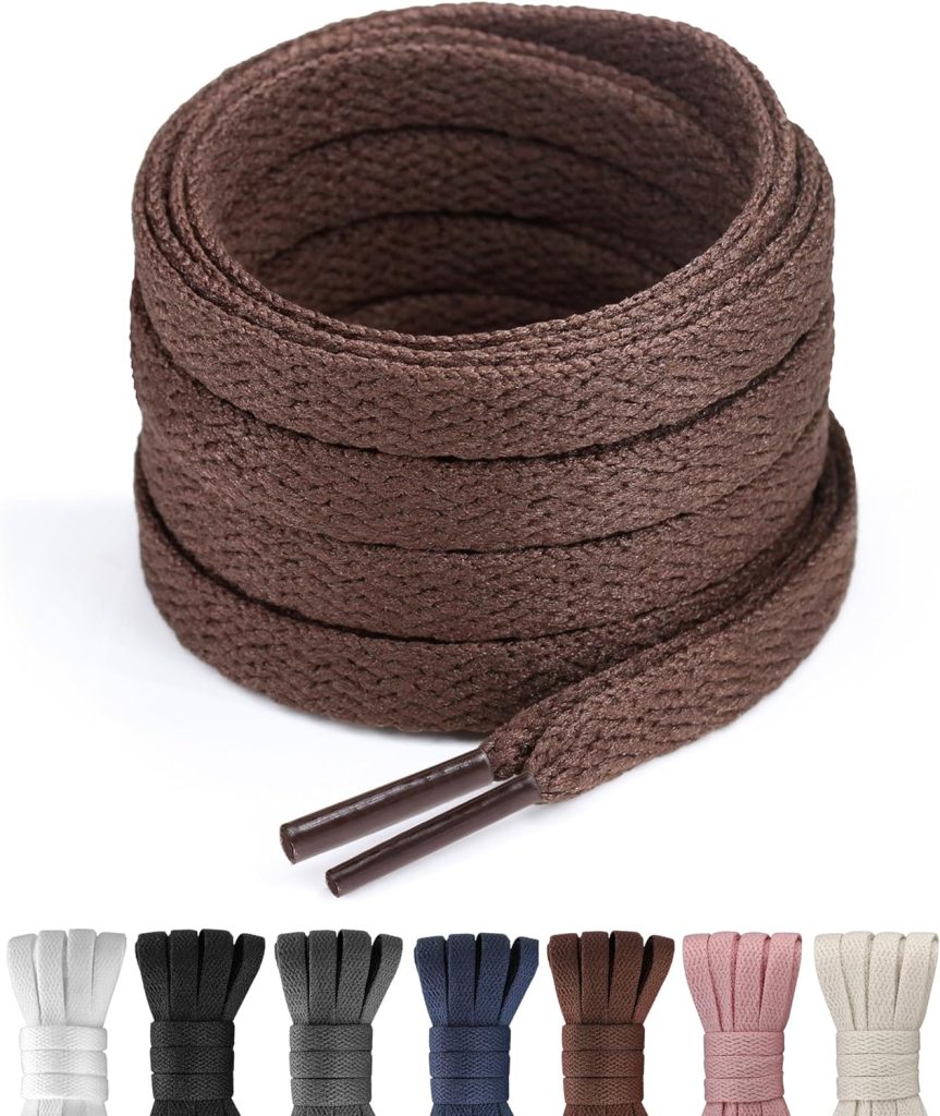 Shoe Laces for Sneakers,3 Pairs 5/16 Wide Flat Shoelaces,Durable Replacement Laces for Converse Air Force 1