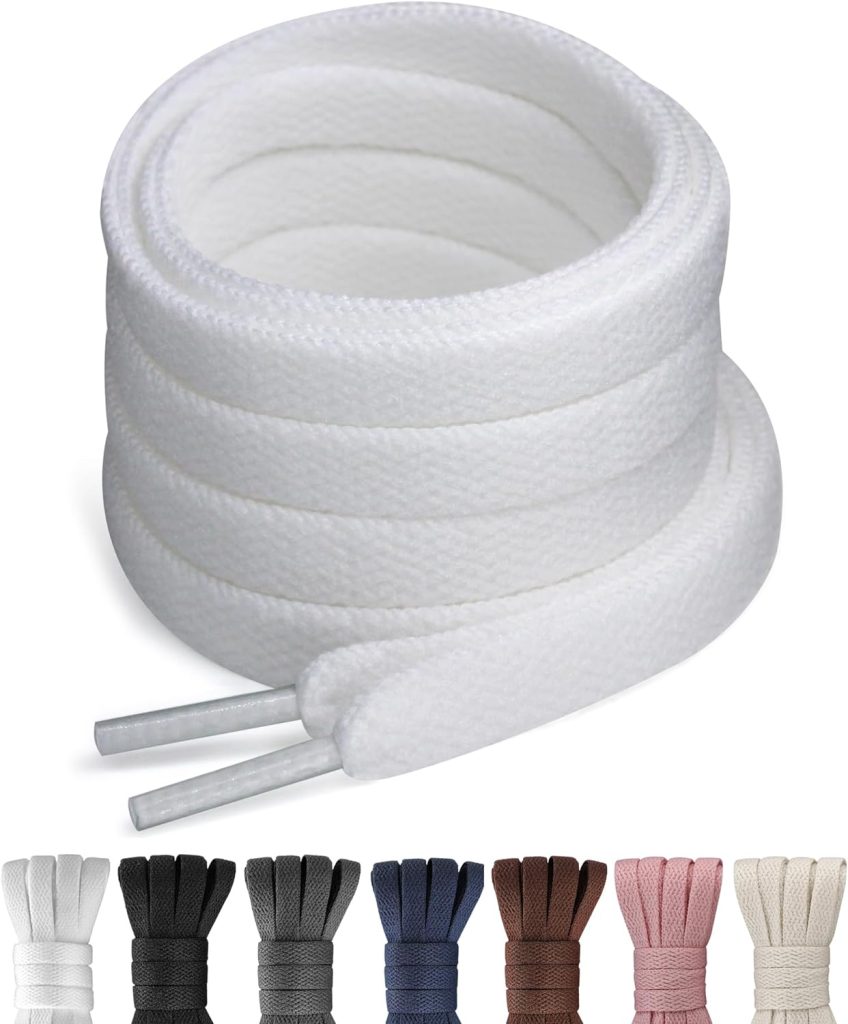 Shoe Laces for Sneakers,3 Pairs 5/16 Wide Flat Shoelaces,Durable Replacement Laces for Converse Air Force 1