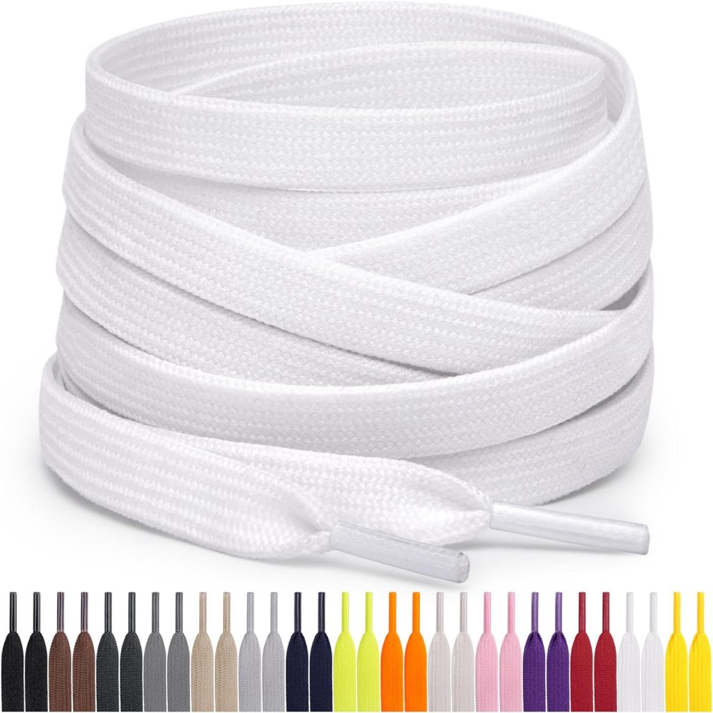 Miscly Flat Shoe Laces for Sneakers, Multiple Lengths and Colors Available