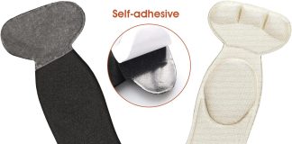 2 pair shoe insoles breathable sponge heel insoles with heel grips shearable heel cushions high heel inserts for women l 1