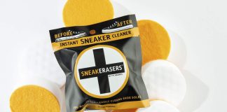sneakerasers instant sneaker cleaner sponge effective shoe cleaning kit for white sneakers tennis shoes pre moistened po 2