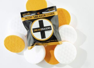 sneakerasers instant sneaker cleaner sponge effective shoe cleaning kit for white sneakers tennis shoes pre moistened po 2