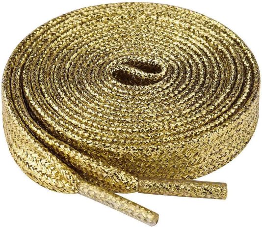 olukssck 2 pairs flat glitter shiny metallic shoe laces colorful sequin shoelaces