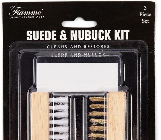 fiamme suede and nubuck cleaning kit complete brass nylon brush set suede eraser for shoes jackets boots handbags