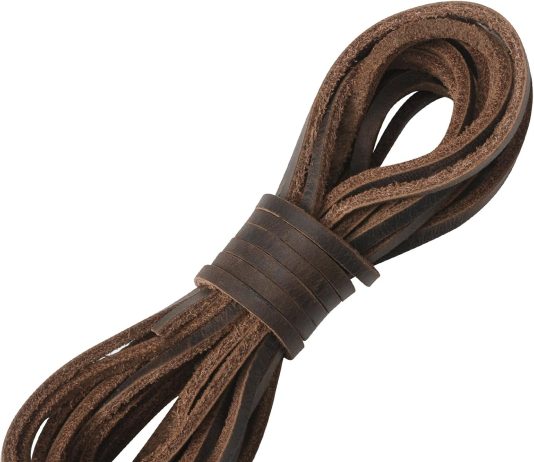 ringsun 18 inch wide flat leather shoe laces boot laces 2mm thick 725 inches long 3