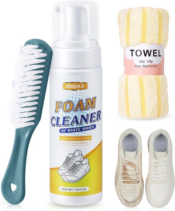 BrandName Shoe Cleaner - White Shoe Cleaner Foam with Brush