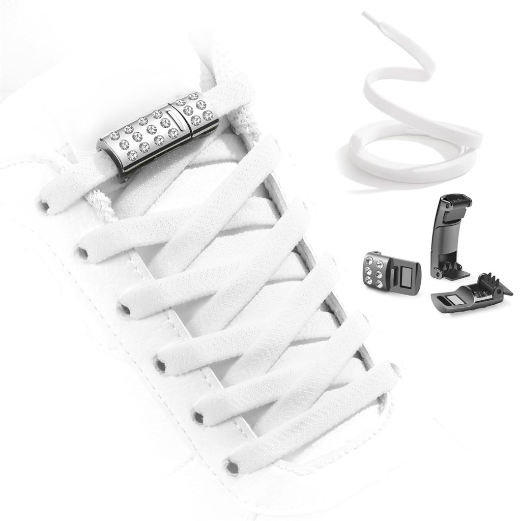 Aiboxin Elastic No Tie Flat Shoe Laces for Kids  Adults, Tieless Shoelaces for Sneakers, Stretch Shoes Strings for Women
