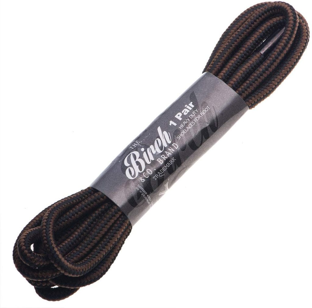 Birch 1/5 Thick Tough and Heavy Duty Round Boot laces lace Shoelaces for Boots and Hiking Shoes.