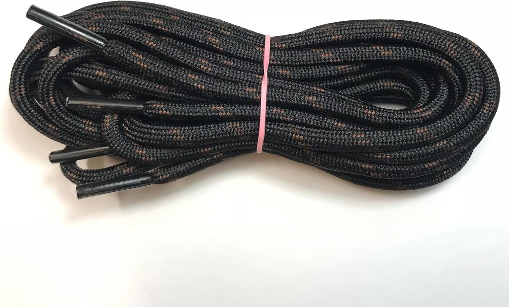 BQ 3 Pairs Heavy Duty Round Boot Laces Shoelaces for Hiking Walking Construction Safety Work Boots Shoes