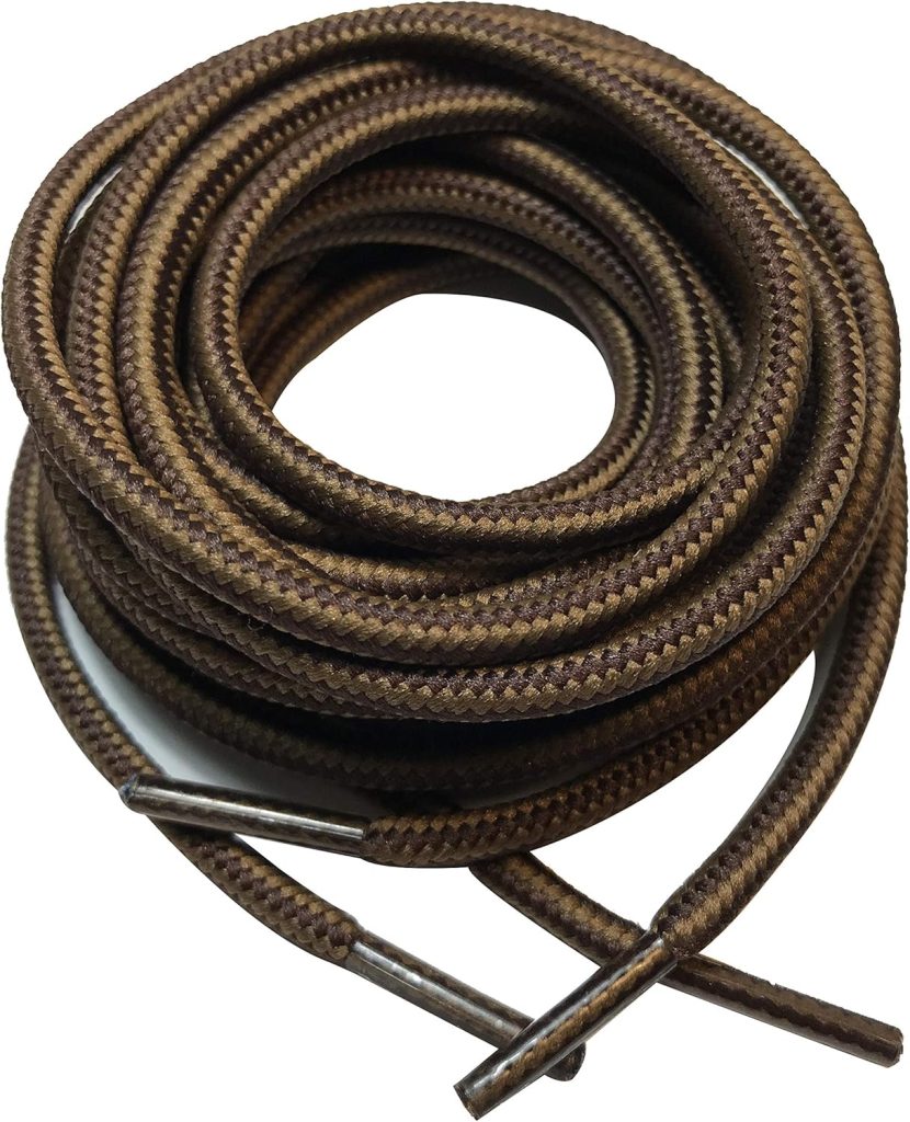 BQ 3 Pairs Heavy Duty Round Boot Laces Shoelaces for Hiking Walking Construction Safety Work Boots Shoes