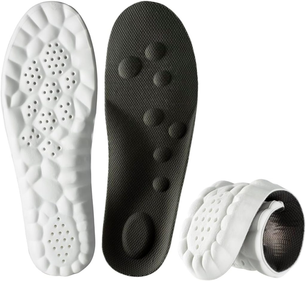 Ultralight Memory Foam Insoles Plantar Fasciitis Insoles for Men Women, Sports Shock Absorption Ergonomic 3D Inserts, Super Soft Breathable High Elastic Running Insole for Long Standing