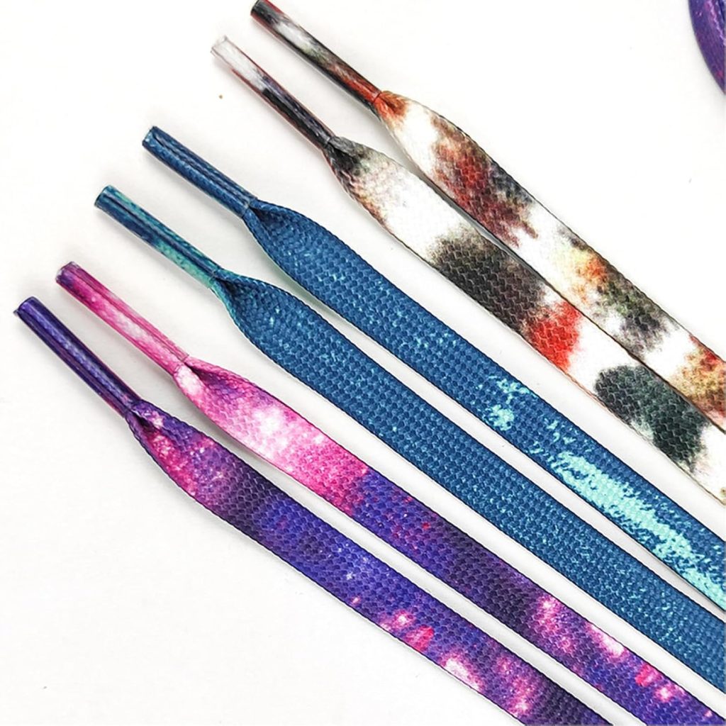 1 Pair Shoelace for Sneakers,Starry Sky Tie Dye Printed Running Shoe Lace,Flat Shoestrings for Athletic
