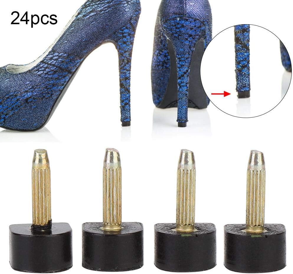 24pcs High Heel Taps, High Heel Replacement Tips Non-slip Shoes Repair Heel Dowels Protector, Tips Shoe Accessory for Womens Shoes High Heels Pumps Heel Tips(10x10cm)
