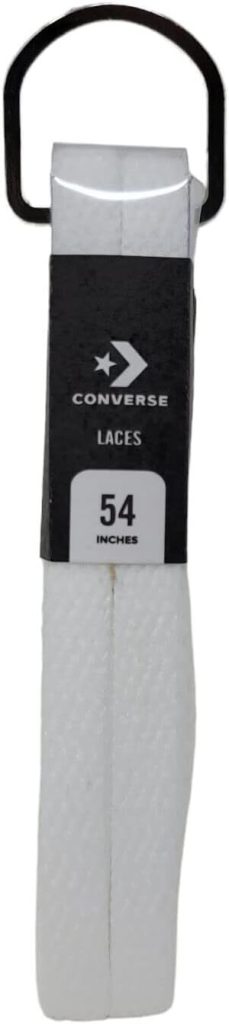 Converse Unisex Replacement Cord Shoe Laces Flat Style Shoelaces, White, 54 8 Eyelets