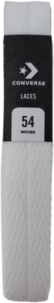 Converse Unisex Replacement Cord Shoe Laces Flat Style Shoelaces, White, 54 8 Eyelets