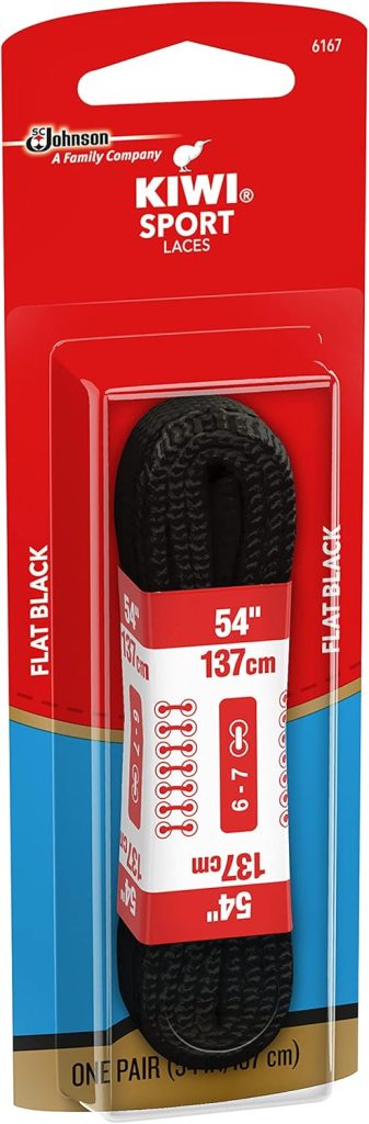 Kiwi Shoe laces, 54 in, athletic black, 1 ct